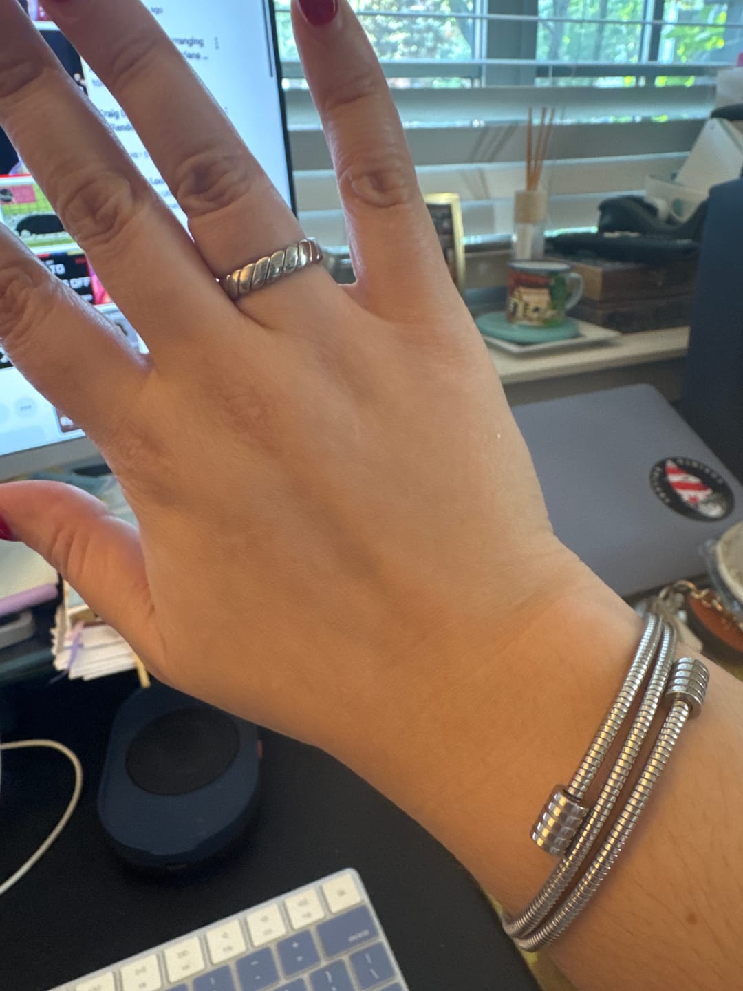 Customer photo review of Twisted Silver Bracelet