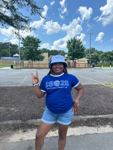 Customer photo review of Zeta Phi Beta 1920 - embroidered premium T shirt