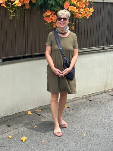 Customer photo review of Georgie Dress - Olive Leaf