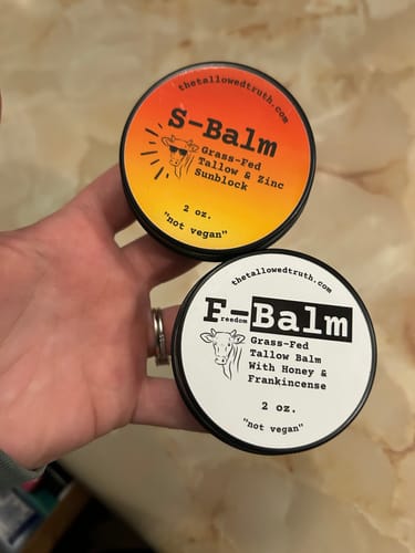 Customer photo review of S-Balm (Tallow and Zinc Sun Lotion) - 2 oz.