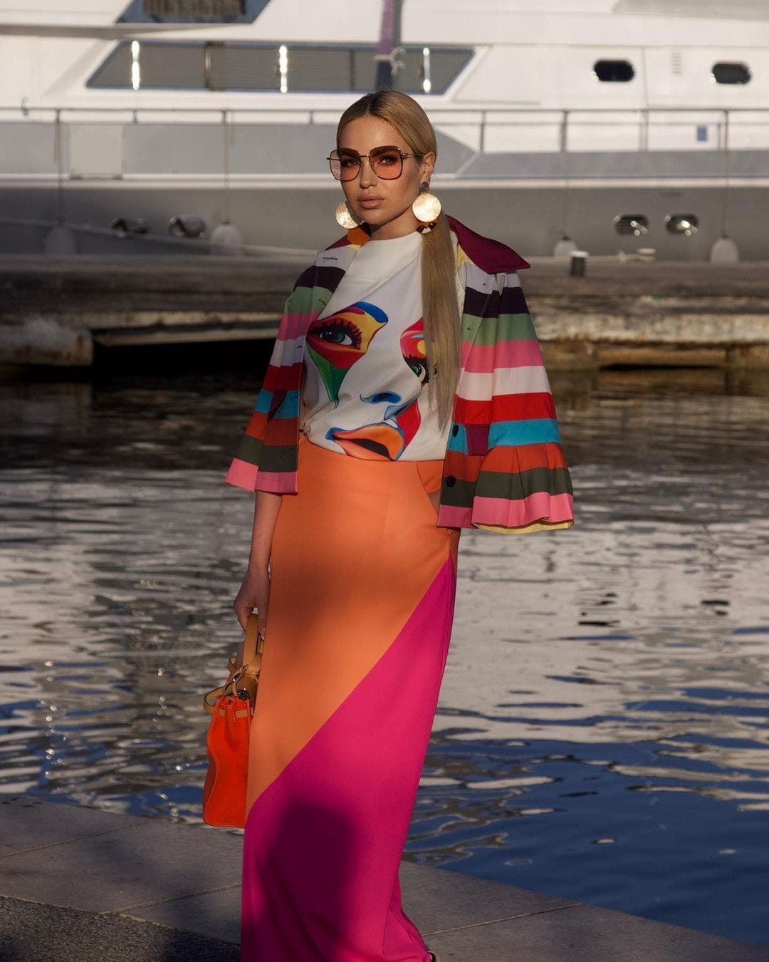 Customer photo review of Flared Sleeves Multi-Colored Striped Lapel Jackets Outerwear