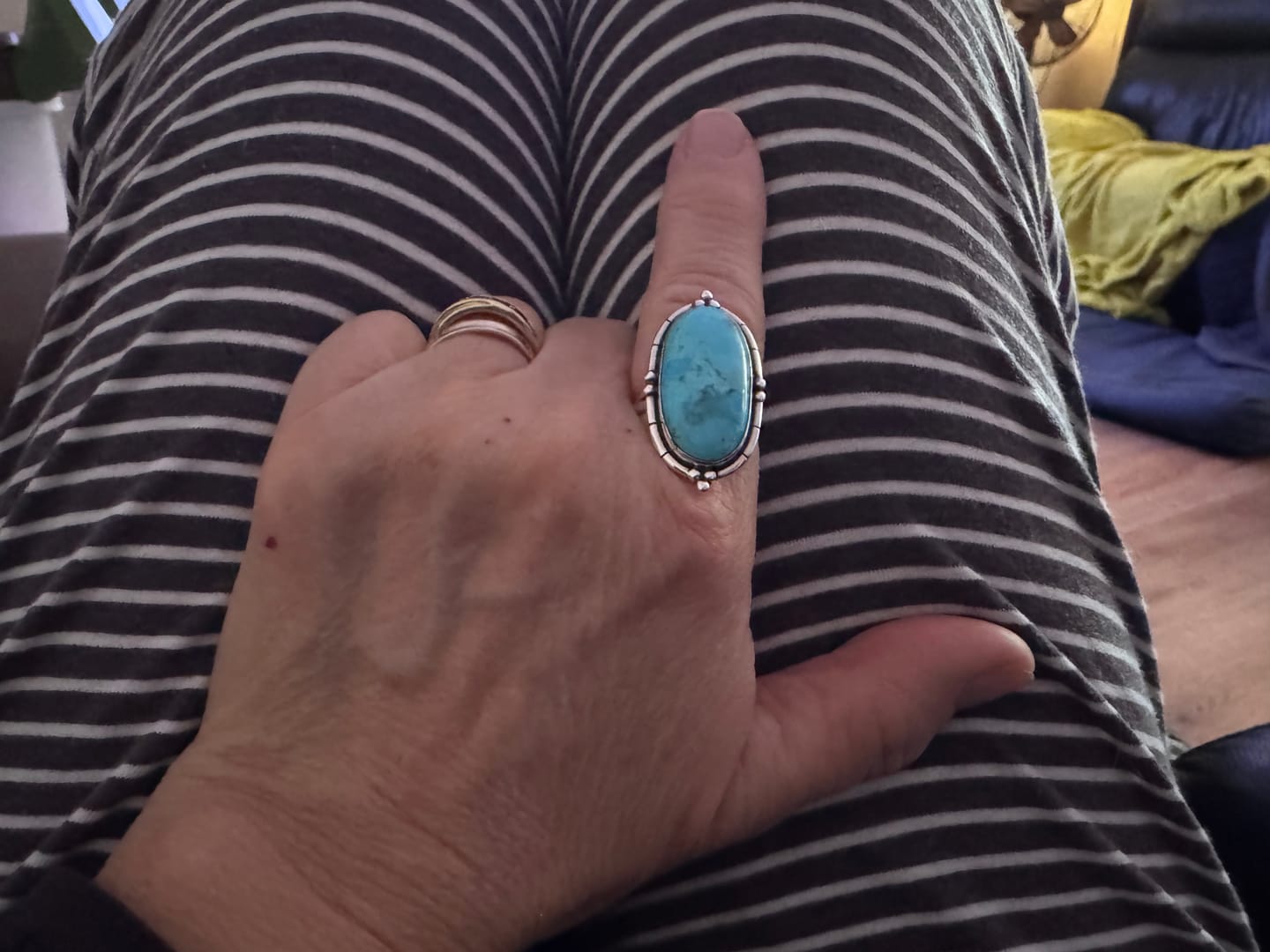 Customer photo review of Turquoise Wanderer Ring