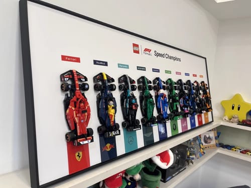 Customer photo review of LEGO™ F1 Speed Champions 10-Car Display Frame – Team Edition 2025