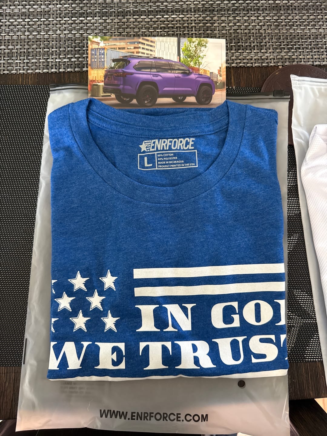 Customer photo review of In God We Trust Tee