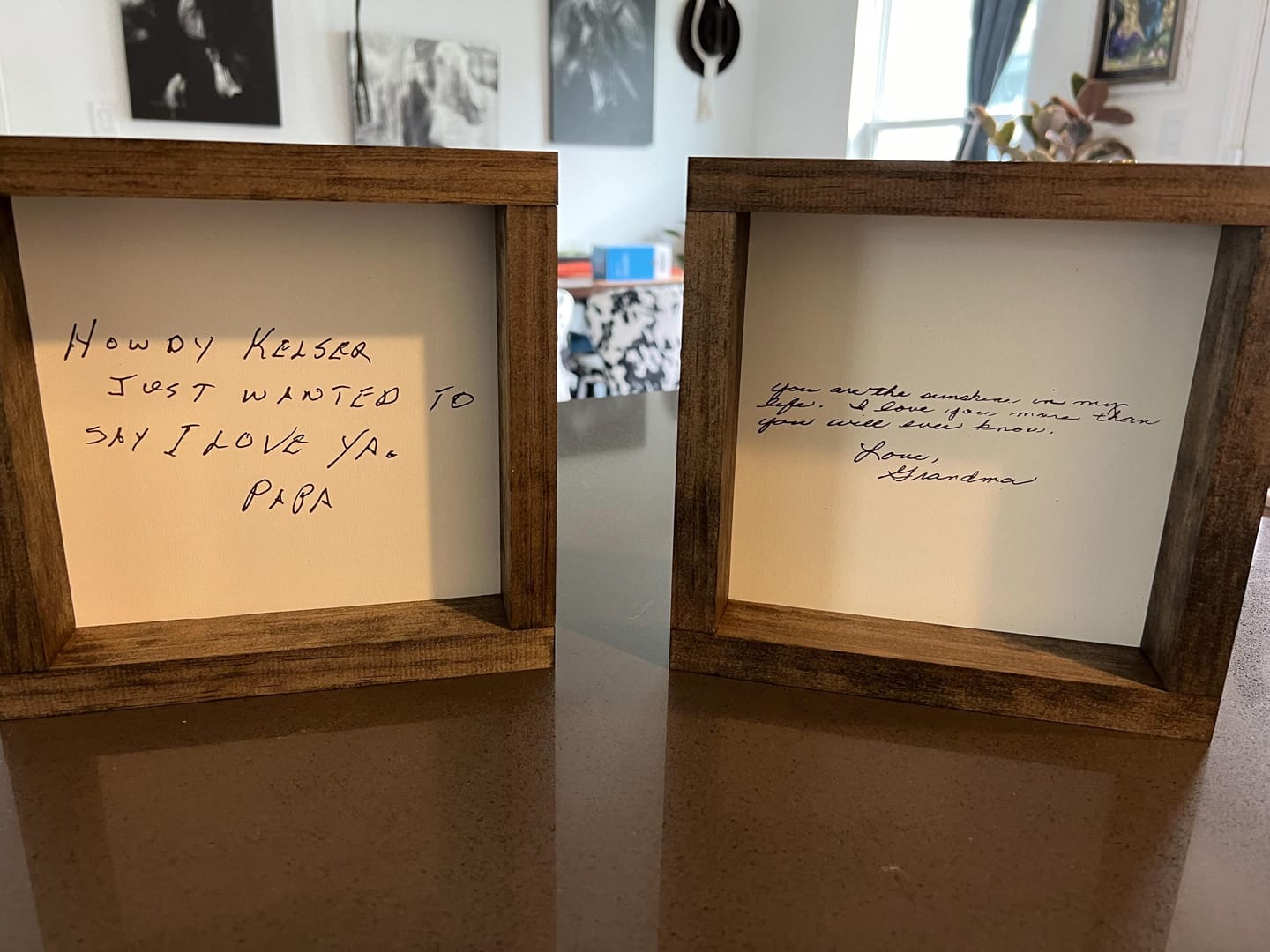 Customer photo review of Custom Handwriting Sign - Memorial Keepsake