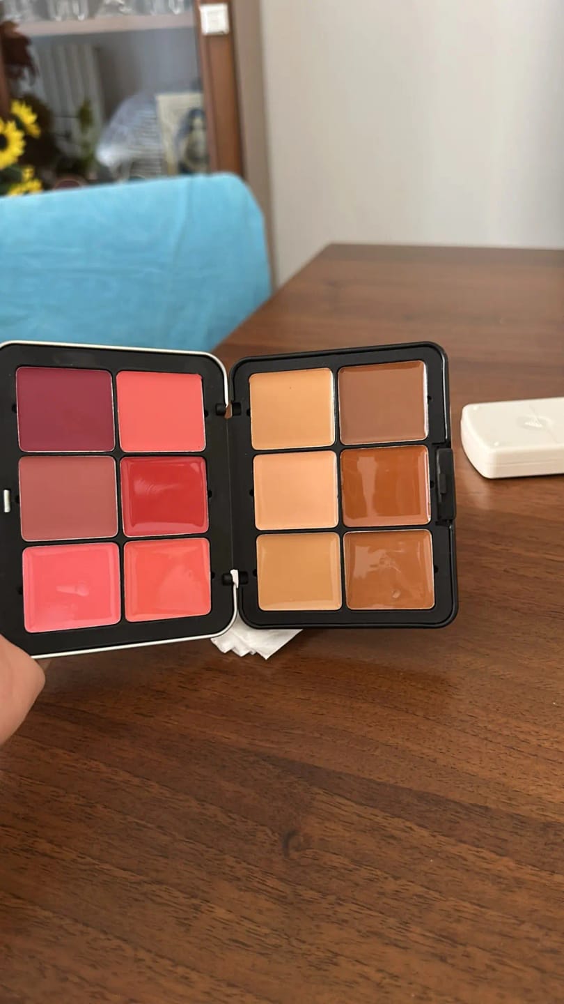 Customer photo review of Matte Concealer And Blush Palette 12-Color Multitone Makeup — Multi-Color | KIMLUD