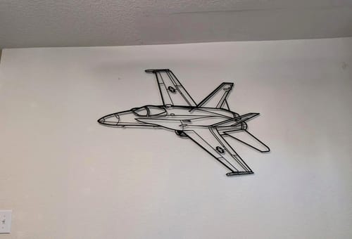 Customer photo review of FA 18C Super Hornet Angle Silhouette Metal Wall Art