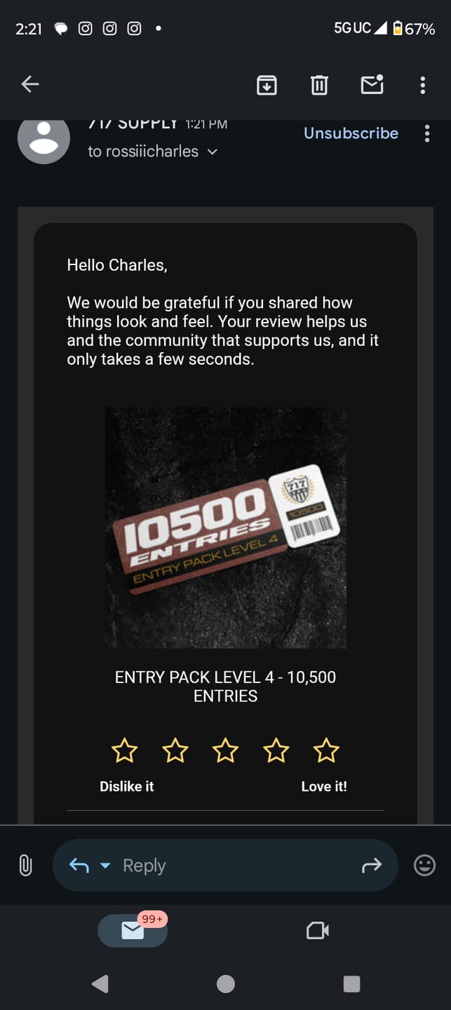 Customer photo review of ENTRY PACK LEVEL 4 - 10,500 ENTRIES