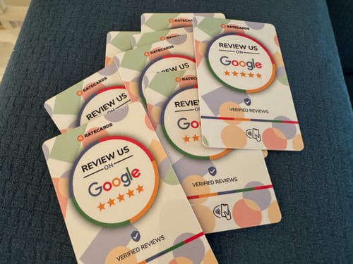 Customer photo review of Google Review Card - RATECARDS™