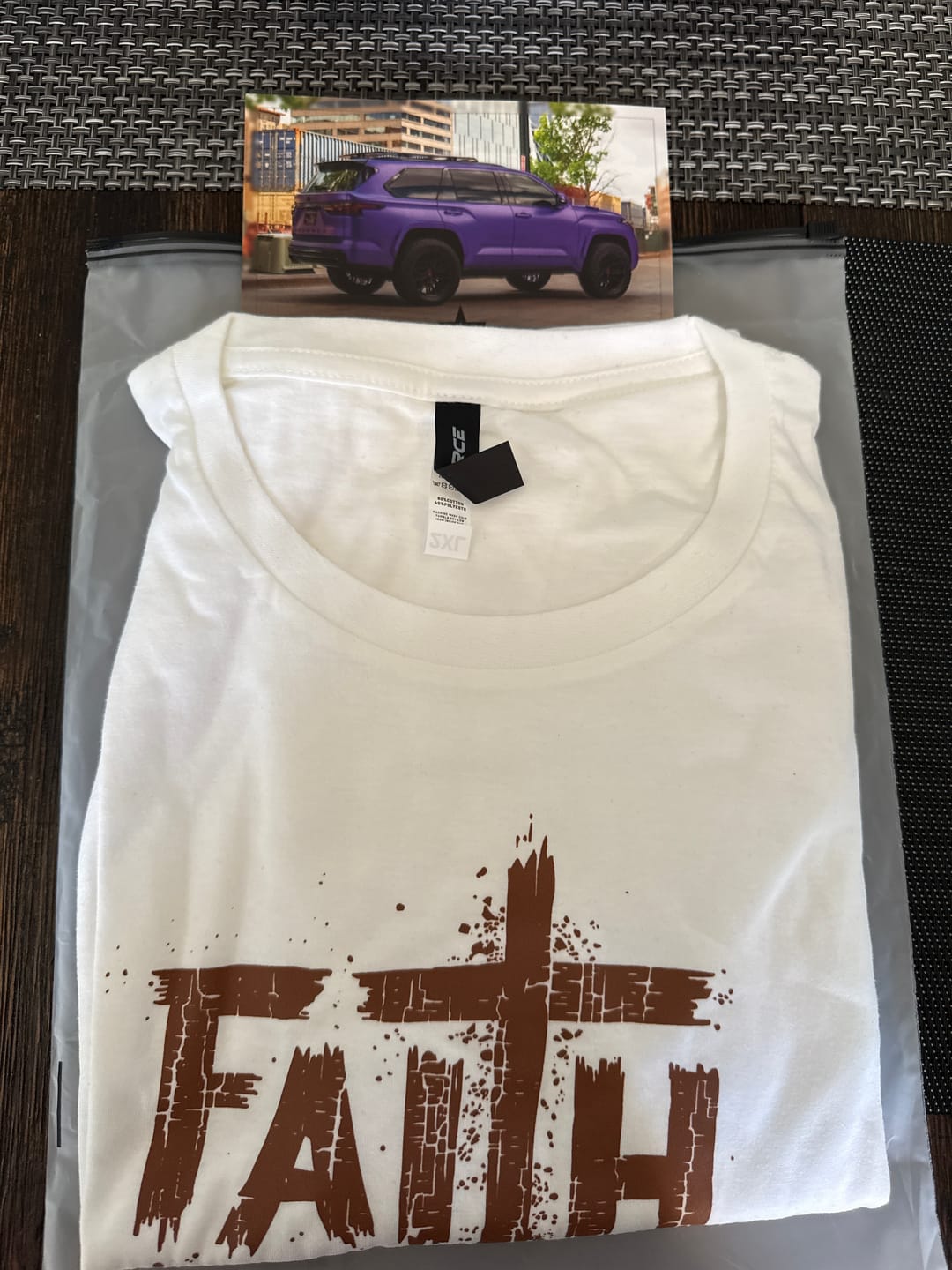 Customer photo review of Faith Over Fear Tee