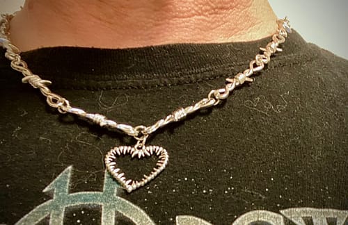 Customer photo review of Barbed Love Necklace