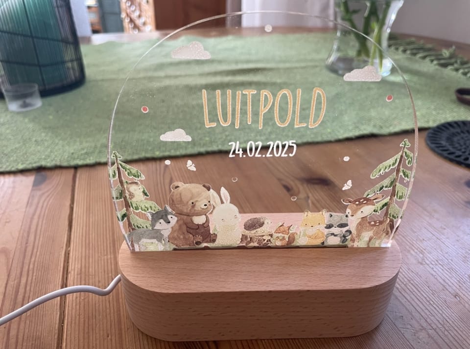 Customer photo review of Nachtlicht Kinder personalisiert - Niedliche Waldtiere
