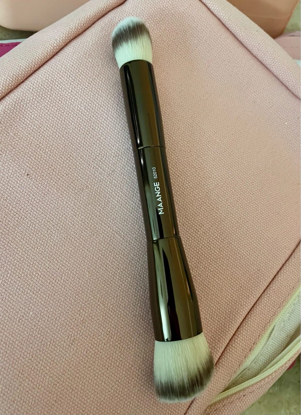 Customer photo review of Synthetic Hair Brush Set Double-Head Foundation Bronzer — Bronze | KIMLUD