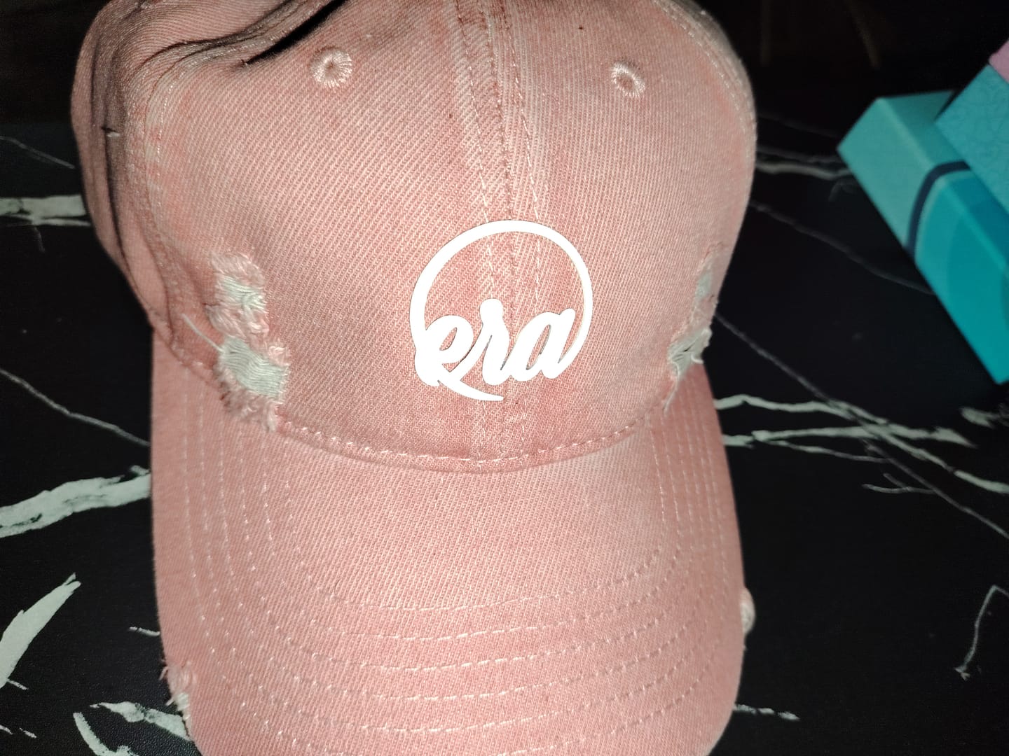 Customer photo review of Era Distressed Coral Cap