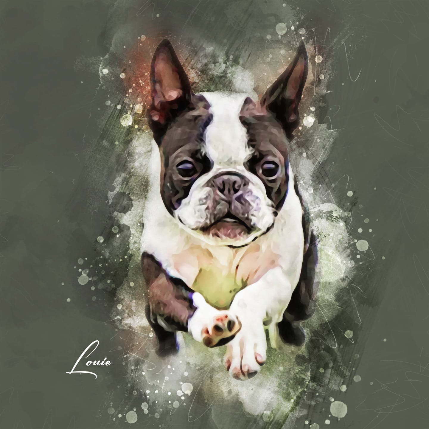Customer photo review of Custom Watercolor Pet Portrait – Contemporary Neutral Style (CN)