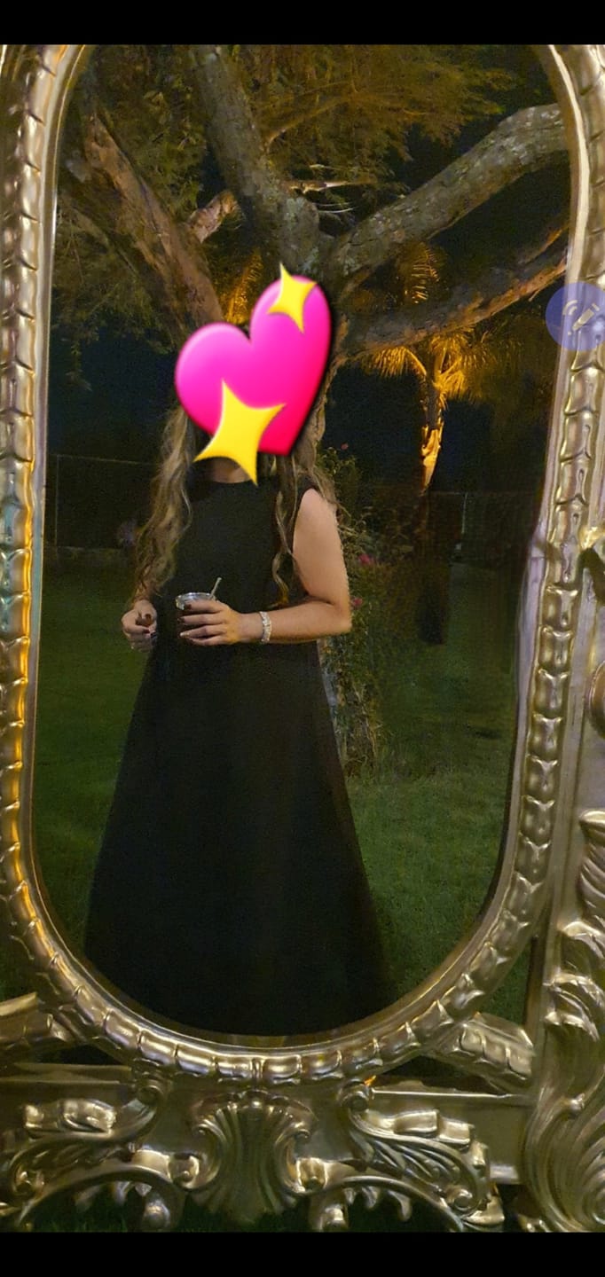 Customer photo review of Loose Simple Solid Color Sleeveless V-Back Maxi Dress