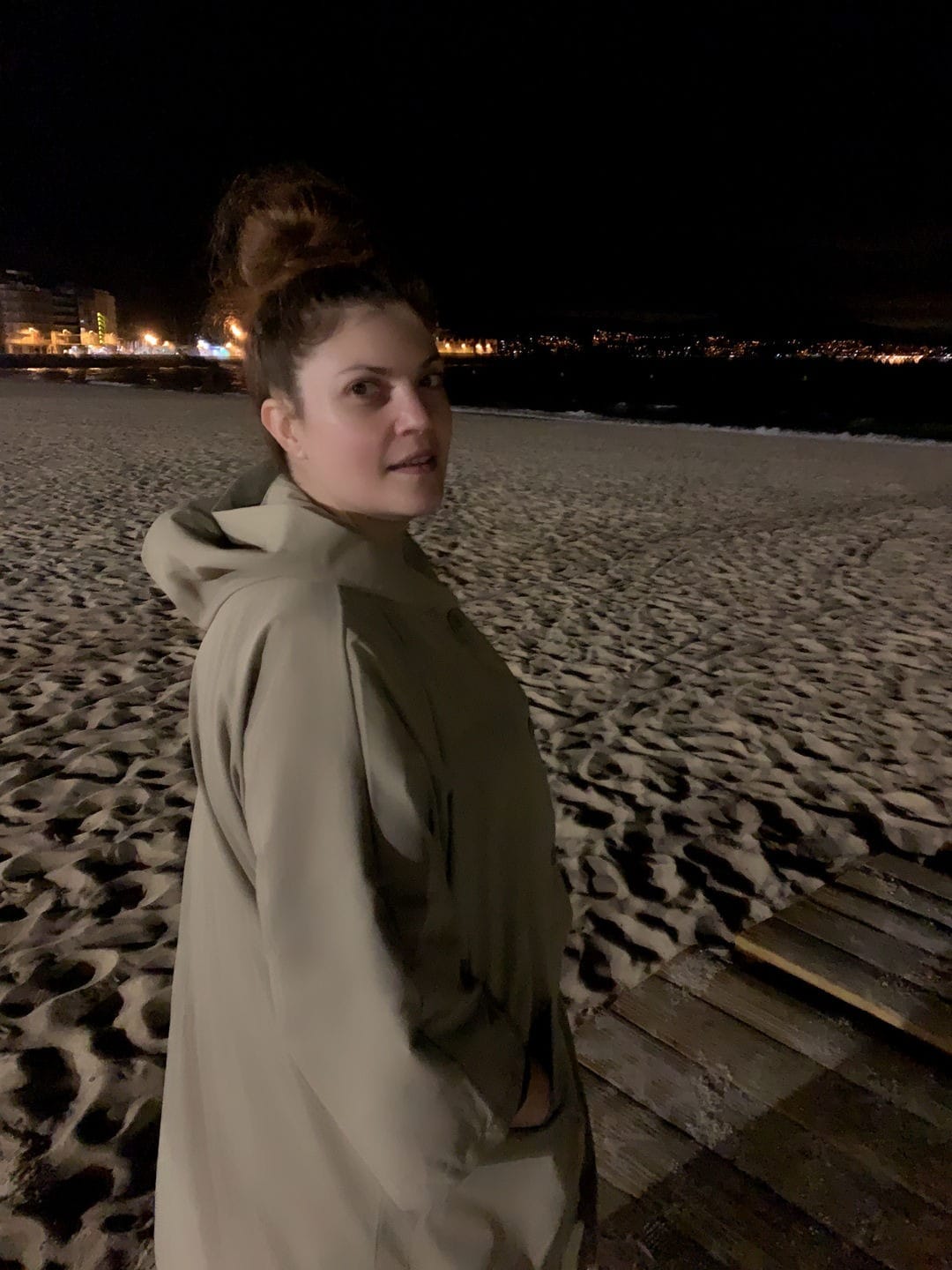 Customer photo review of Original Solid Hooded Trench Coats