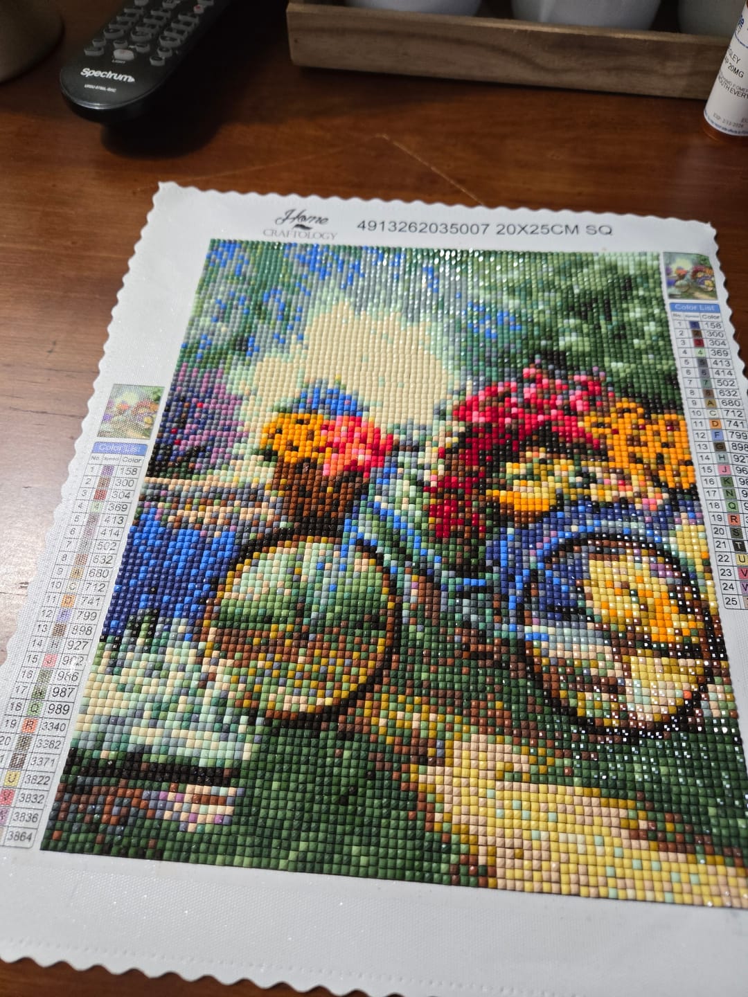 Customer photo review of Bicycle and Flowers - Exclusive Premium Diamond Painting Kit