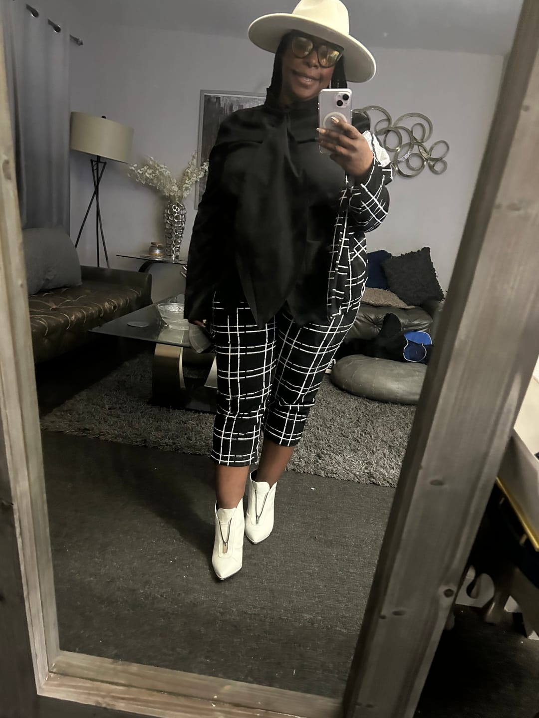 Customer photo review of White Inspired Designer Oversize Tops Shirt Blouse