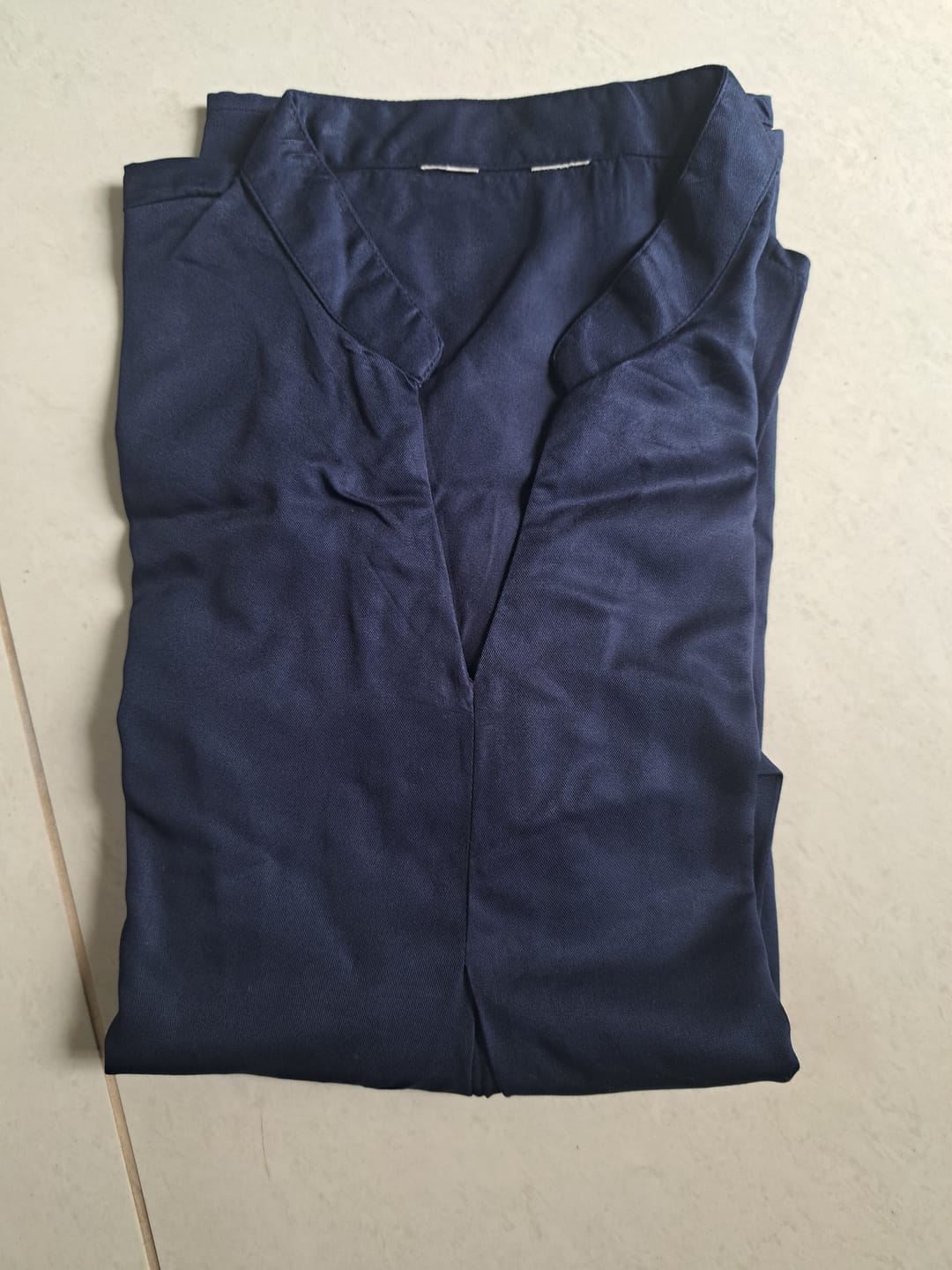Customer photo review of Navy Blue Viscose Pleated Top