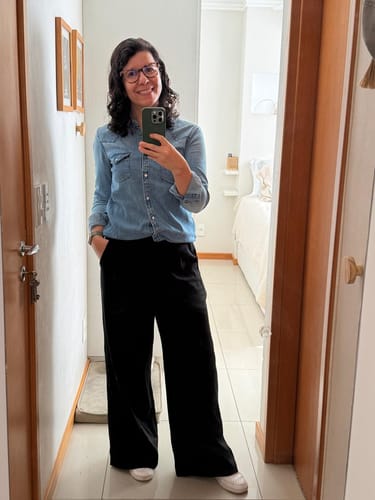 Aline M. review of Calça Pantalona Graviola Preta image 1 out of 1