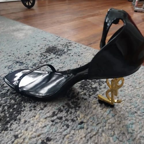 Customer photo review of Women's Sexy Black High Heels Flat Suede Shoes Elegant Shallow Cut Etiquette Shoes Temperament Peep Toe Line with Party Shoes