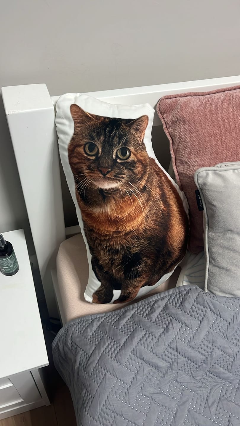Customer photo review of Personalisiertes Katzenkissen