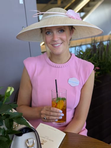 Customer photo review of UK Made Sinamay Wide Down Brim Hat Base HA098