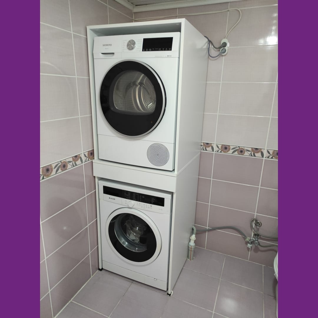 Customer photo review of Rani KD113 Çamaşır Ve Kurutma Makinesi Dolabı Çekmeceli Banyo Dolabı Beyaz