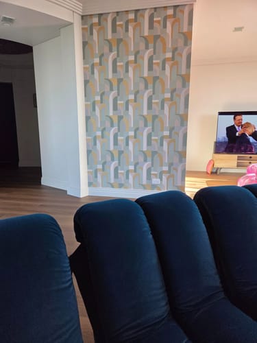 Customer photo review of Labyrinth Doors Wallpaper - Green