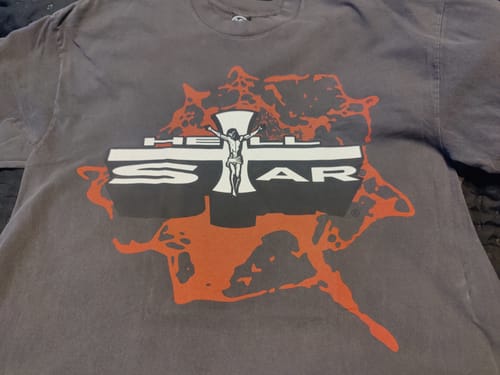 Customer photo review of Hellstar Studios Jesus Emblem Tee Grey