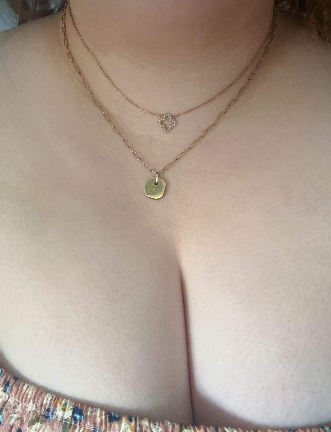 Customer photo review of Pavé Clover Pendant Necklace