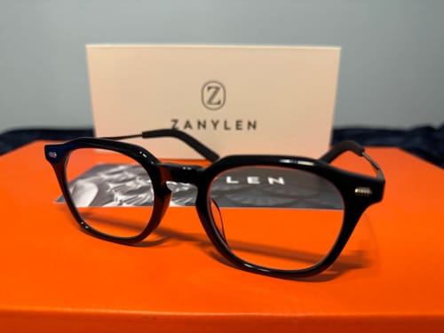 Customer photo review of Bowen | Keyhole Bridge Geometirc Acetate Eyeglasses | ZanyLen New Arrival 2025