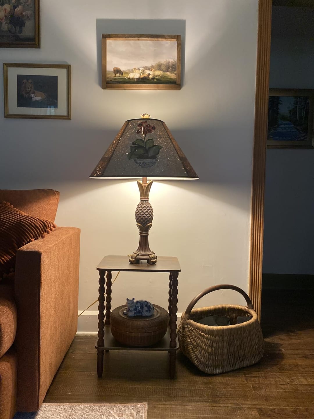 Customer photo review of Side Table, Small End Table with Storage Shelf, 2-Tier Small Coffee Tables Living Room for Bedroom, Narrow Spaces (Rustic Brown)