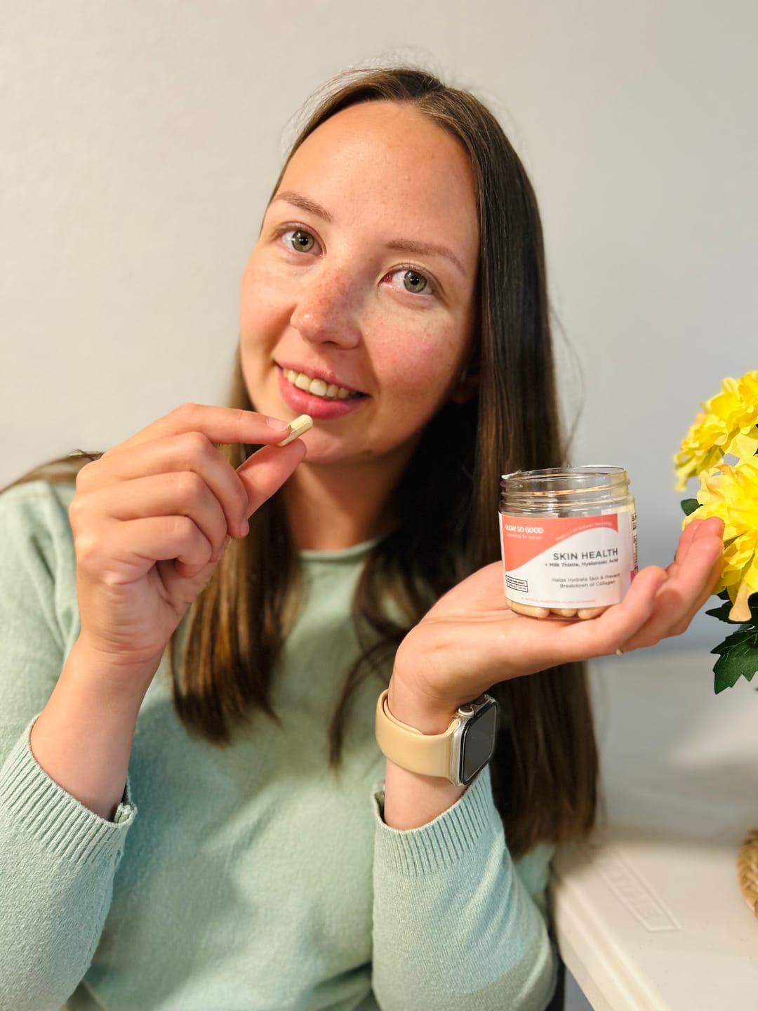 Customer photo review of SKIN HEALTH  with Milk Thistle + Hyaluronic Acid