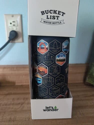 Customer photo review of Let's Wander™ National Parks Water Bottle + Stickers
