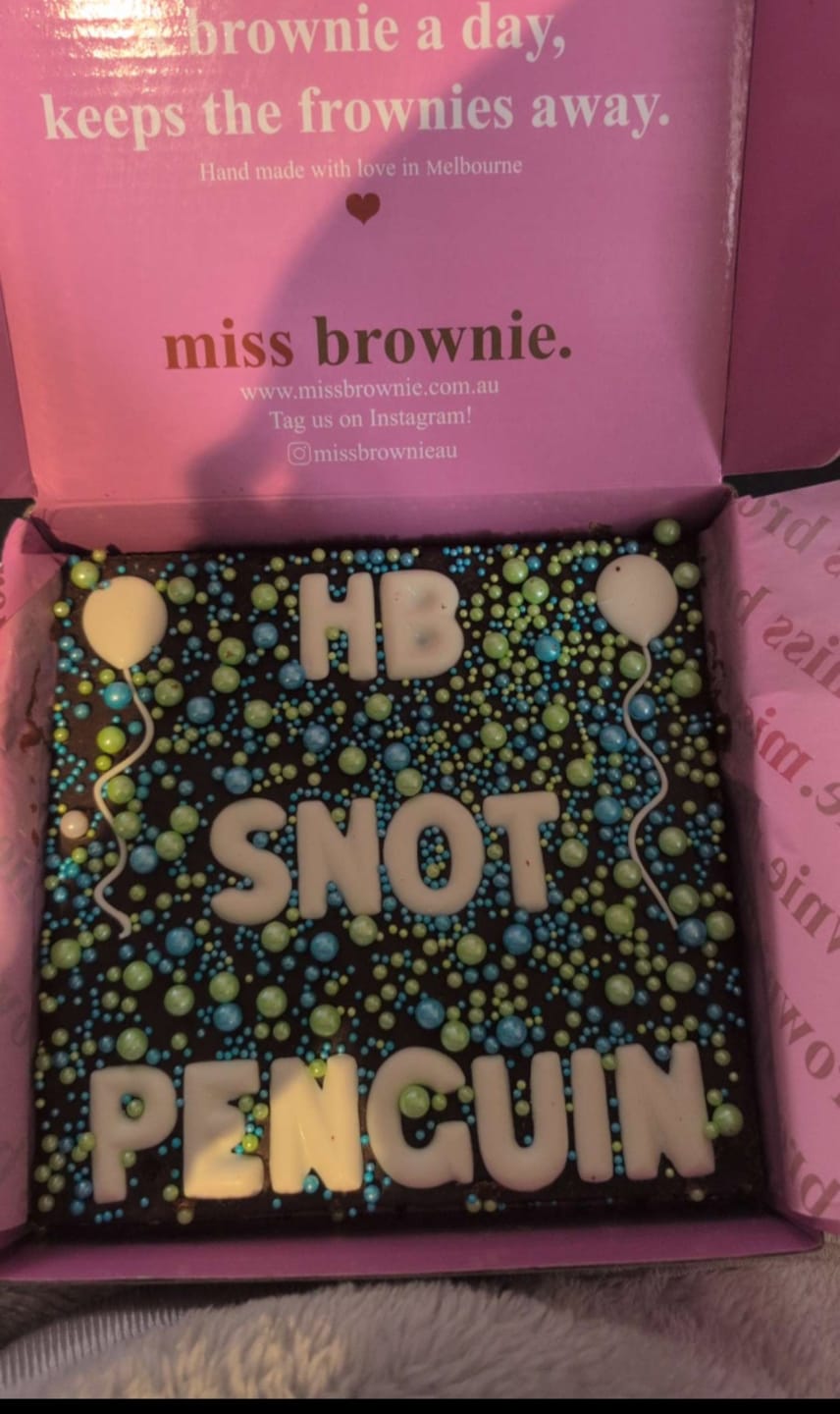 Customer photo review of Mini Custom Birthday Brownie