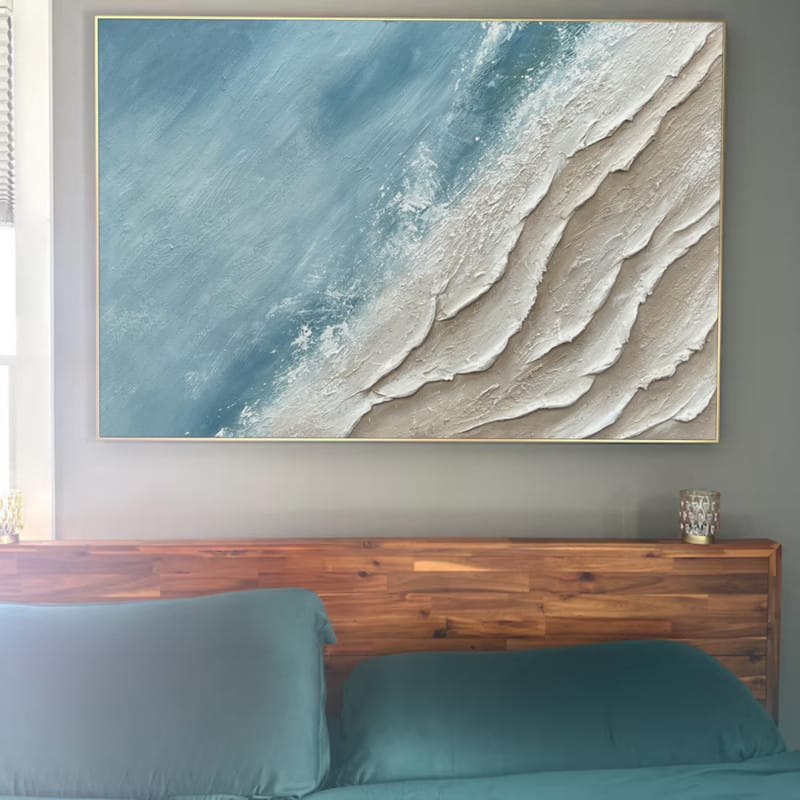 Customer photo review of Ocean And Sky Textured Painting Canvas #OS023