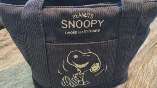 Customer photo review of Snoopy Corduroy Tote Bag