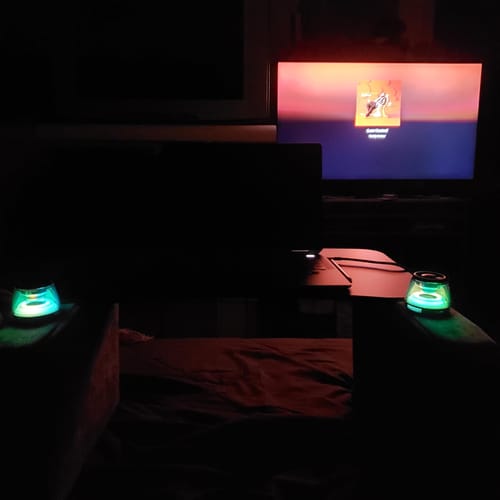 Customer photo review of LitLamp™ – Stick, Shine & Sound with Waterproof Bass & RGB Glow