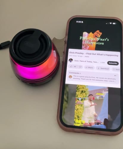 Customer photo review of LitLamp™ – Stick, Shine & Sound with Waterproof Bass & RGB Glow