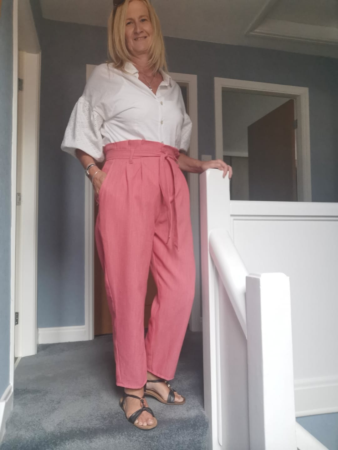 Customer photo review of Linen Look Suiting Fabric