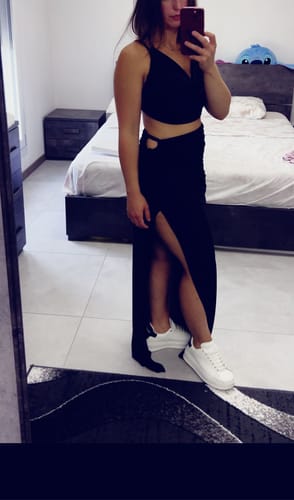 Customer photo review of Completo Treccia Maglia crop e gonna - nero