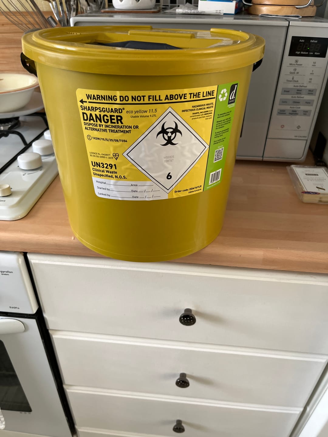 Customer photo review of Sharpsguard Yellow 11.5 Ltr Sharps Bin