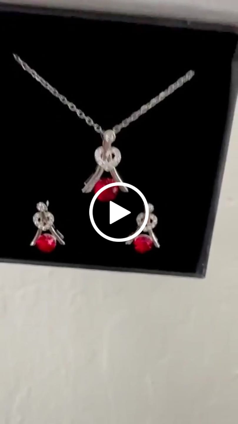 Customer video review of Serenity Birthstone 18k White Gold Plated Necklace with Round Cut Swarovski Crystals