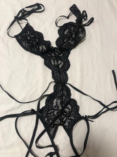 Customer photo review of Exotic Lingerie Sexy Floral Lace Underwear Erotic Open Crotch Babydoll Plus Size Women Porn Bra Set Bowknot Pajamas Nightwear