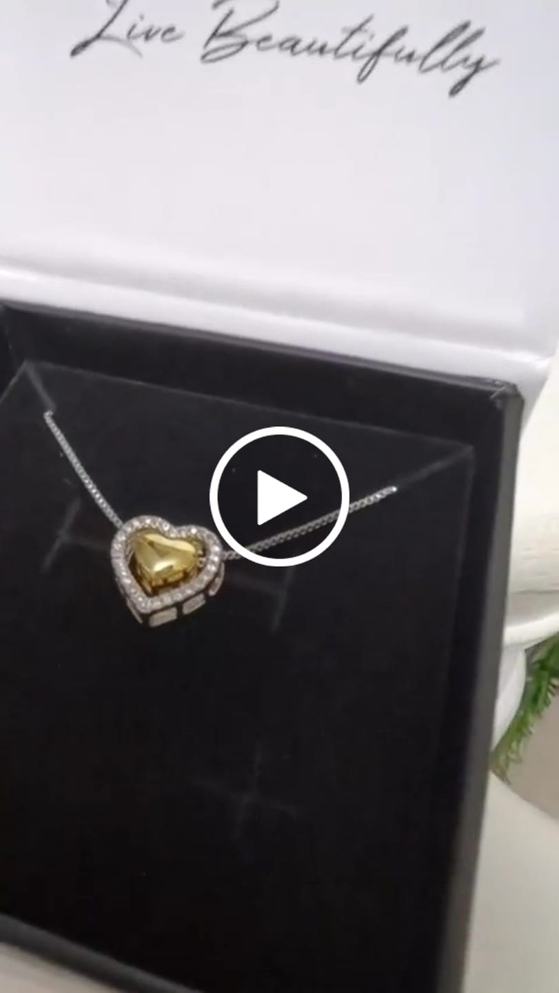 Customer video review of Susan 18k White Gold Plated Halo Heart Necklace with Swarovski Crystals