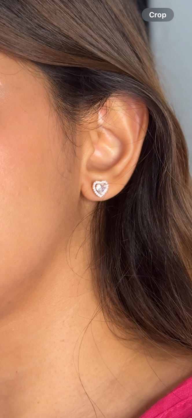 Customer photo review of Sparkling Hearts Embrace Earrings