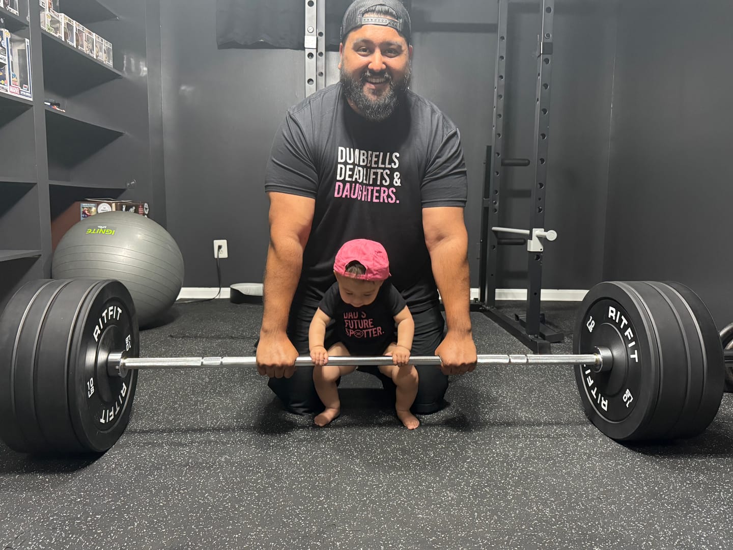 Customer photo review of Dumbbells Deadlifts & Daughters Shirt
