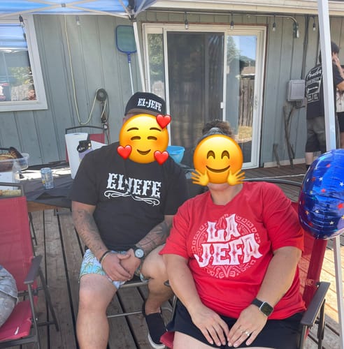 Customer photo review of La Jefa Azteca Old School T-Shirt